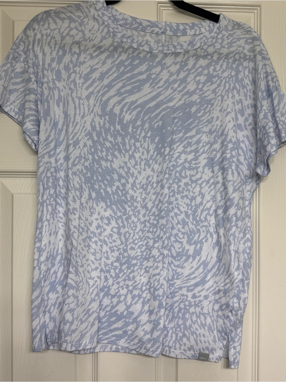 Light Blue & White Abstract Print Tee